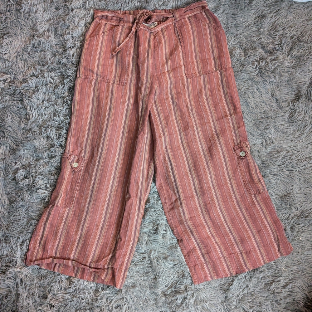 Bryn Walker Linen Striped Wide-Leg Pants